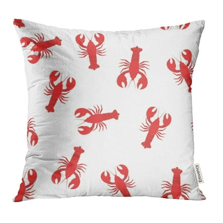 ARHOME White Underwater Red Lobster Flat Claw Food Abstract Animal Cartoon Color Pillowcase Cushion Cases 18x18
