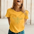 thumbnail image 2 of Alun Happy Bees' Day Womens T Shirts Women Loose Comfortable Summer Classic Crewneck Short Sleeve Tees Soft Lightweight Cute Honeybee Graphic Festival Celebration Tops 1-Yellow S, 2 of 5