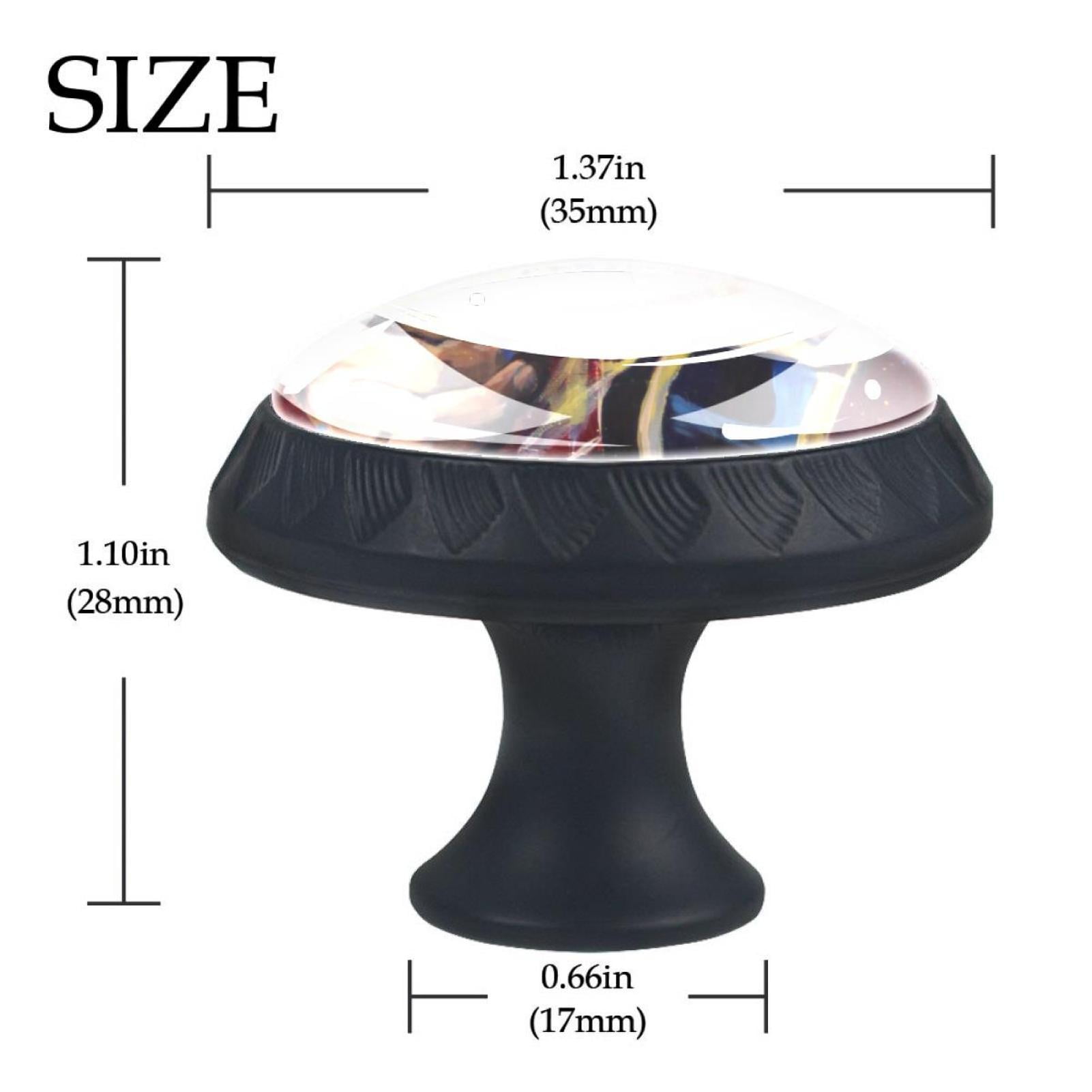 4 Pcs Guitar Music Knobs for Kitchen Cabinet Cupboard Dresser Bookcase Drawer Pulls Handles Round Home Decor