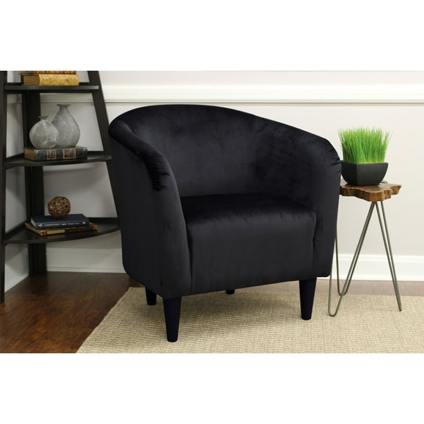 Mainstays Microfiber Tub Accent Chair, Black Living Room Chairs