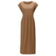 thumbnail image 2 of Vestido informal de lino sin mangas para mujer con bolsillos - Vestido midi de verano holgado con cuello redondo, 2 of 6