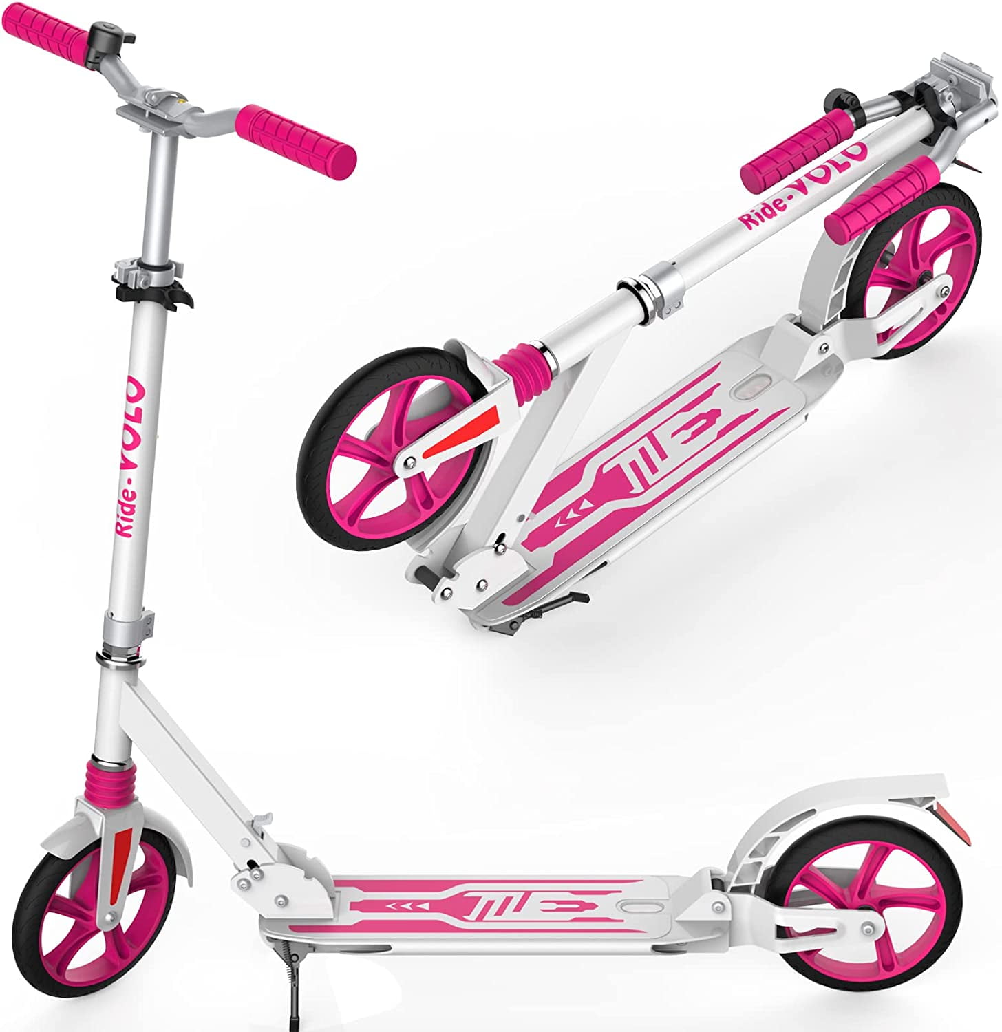 RideVOLO K081 Foldable Kick Scooter for Adults & Teens, 8" PU Wheels