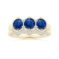 thumbnail image 4 of ANGARA Natural 1.8 Ct Aeon Three Stone Sapphire Hexagonal Engagement Ring in 14K Yellow Gold for Women (Size-5mm) | September Birthstone, Anniversary, Jewelry Gift for Women | Natural Sapphire Ring, 4 of 10