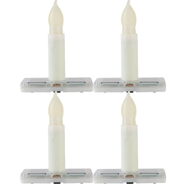 4 piezas de velas de té LED, lámpara de vela solar, decoración navideña, velas sin llama