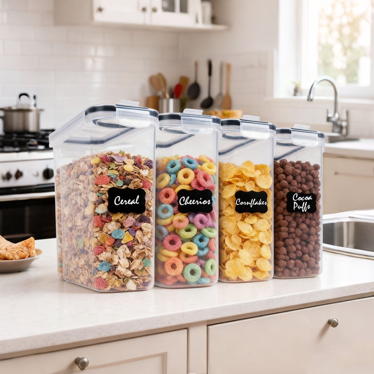 Airtight Cereal Containers Set of 4 with Labels and Marker photo 6