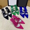thumbnail image 3 of Vedolay High Heels For Women Womens Flat High Heels Comfortable Summer Elastic Ankle Strap Casual Bohemian Shoes,Hot Pink 7.5, 3 of 4