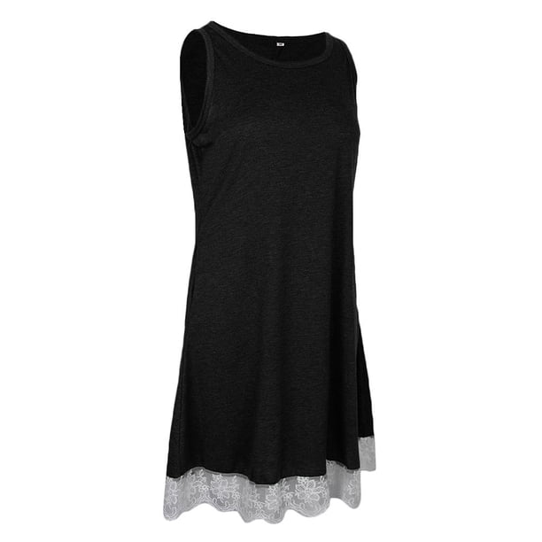 Blusa sin mangas para mujer, tops, vestido playero informal Negro