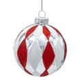 thumbnail image 2 of Kurt Adler 80MM Glass Red, White and Silver 6-Piece Ball Ornament Set, 2 of 4