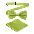 thumbnail image 1 of Pajarita para hombres, pajaritas ajustables con pañuelo de bolsillo, conjuntos de pajaritas preatadas para bodas (Verde Oliva), 1 of 6