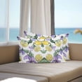 thumbnail image 2 of Outdoor Waterproof Pillow Covers Pack of 2, Summer Plant Vintage Purple Floral Lemon Farm Decorative Throw Pillowcases Cushion Covers for Garden Patio Tent Sofa Couch, 20x12 inch, 2 of 8