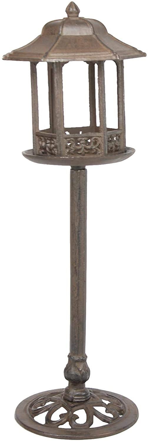 Cast Iron Free Standing Bird Feeder Vintage Looking Lamp Post Design Yard Art 