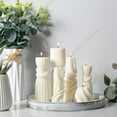 thumbnail image 5 of 6 Pcs Pillar Candles Modern Aesthetic Ribbed Decorative Candle Set Cute Soy Wax Scented Ribbed Decor for Home(White,2.36-6.89 Inch), 5 of 13