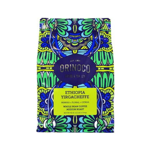 Orinoco Ethiopian Yirgacheffe 2.5lb bag, Medium Roast, Whole Bean Coffee, 100% Arabica beans