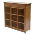 thumbnail image 6 of 3-Tier Natural Bamboo[SLIPPER STORAGE SHELF] Shutter Door Shoe Cabinet w/Glove, 6 of 17