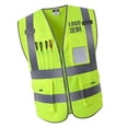 thumbnail image 3 of Chaleco reflectante de seguridad, color brillante con tiras reflectantes - Cremallera frontal, XL Shiny Green kusrkot Chaleco de seguridad para ropa de trabajo, 3 of 8