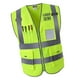 thumbnail image 3 of Chaleco de Seguridad Frontal con Cremallera de Visibilidad con Múltiples Bolsillos Y Tiras Reflectantes, Premium, 3 Tamaños 2 Colores Opcionales XL Macarena  Chaleco de seguridad para ropa de trabajo, 3 of 8