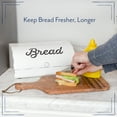 thumbnail image 4 of AuldHome Design Rustic White Bread Box; Farmhouse Vintage Enamelware Countertop Bread Bin, 4 of 10