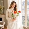 thumbnail image 4 of 3-Head Artificial Ranunculus Flowers with Velvet Texture, Realistic Faux Bloom Stems for Wedding Bouquet Home Vase Table Centerpiece Decor Red, 4 of 5
