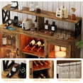 thumbnail image 4 of LED-Lit Bar Cabinet with Power Outlets & Glass Holder - Wine Cabinet Storage for Kitchen & Home, 4 of 6