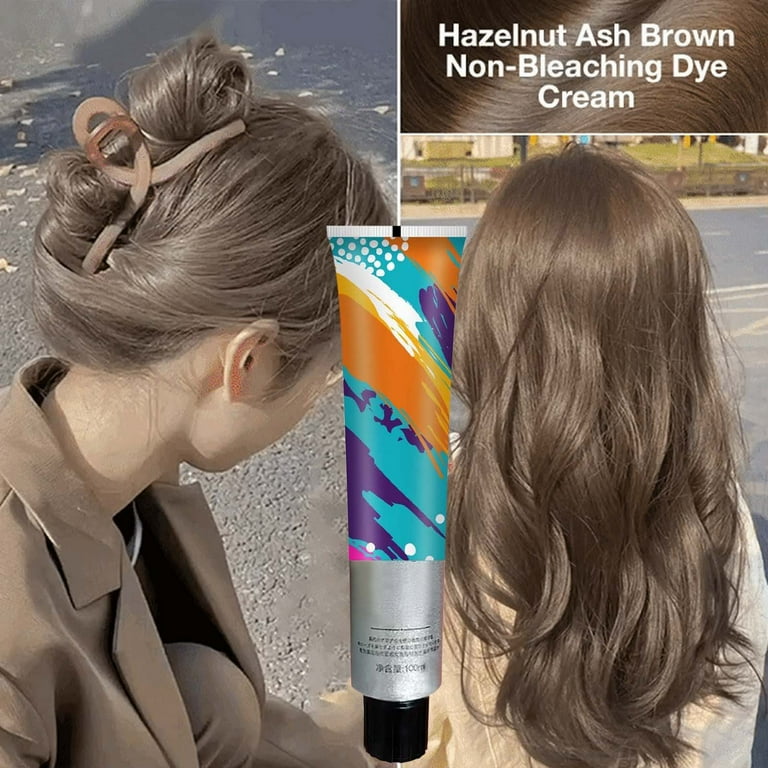 Fankiway Hazelnut Ash Brown Non-Bleaching Dye Cream, Natural Plant
