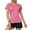Pink, variant on Sanbonepd Women V Neck Short Sleeve Moisture Wicking Athletic Shirts Sport Activewear Top