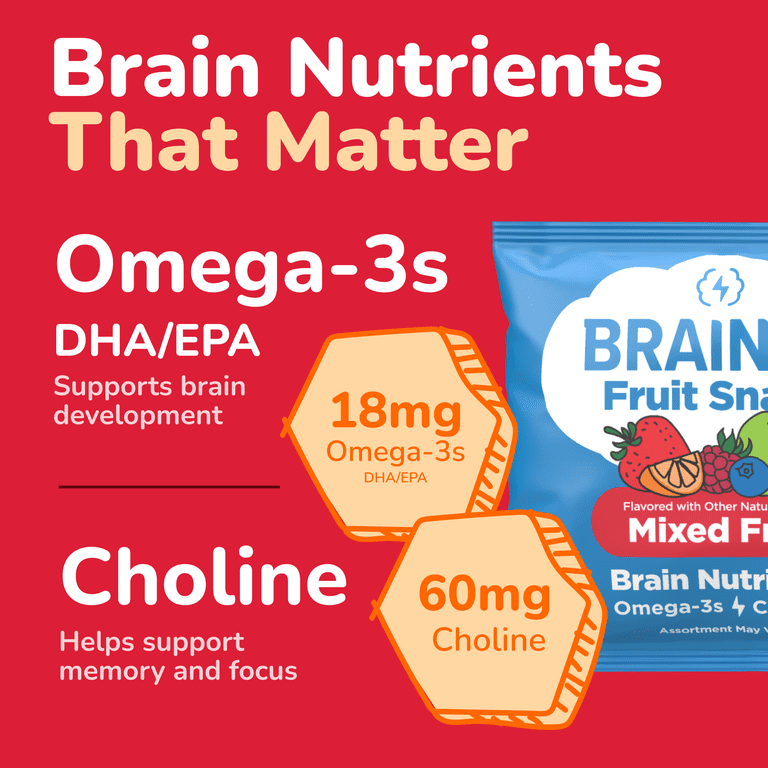 Brainiac Fruit Snacks with BrainPack, Mixed Fruit, 80ct - Walmart.com