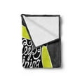 thumbnail image 2 of Firefly Soft Flannel Fleece Throw Blanket, Beetle with Keep Calligraphy on the Wings Motivation Art, Cozy Plush for Indoor and Outdoor Use, 50" x 60", Blue Grey Yellow Green, by Ambesonne, 2 of 5