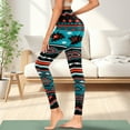 thumbnail image 3 of Renewold American Tribal Teal Red Yoga Leggings for Women with Pockets Trendy Running Yoga Pants High Waisted Tummy Control Graphic Pants Tights for Cycling Yoga Sports, XXL, 3 of 8