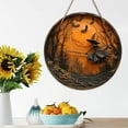 thumbnail image 4 of LmnLft Witching Door Sign,Witch Circular Sign Hanging Decoration,Witch Decorated Doorplate,Wooden Round Witch Wreath for Front Door Wall Decor, 4 of 8