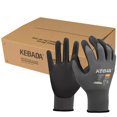thumbnail image 1 of Guantes de trabajo Kebada W1 con pantalla táctil recubiertos de poliuretano, 50 pares, color gris XS, 1 of 6