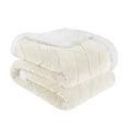 thumbnail image 2 of Superior Nuuk Fleece Reversible Lattice Blanket, Twin, Ivory, 2 of 7