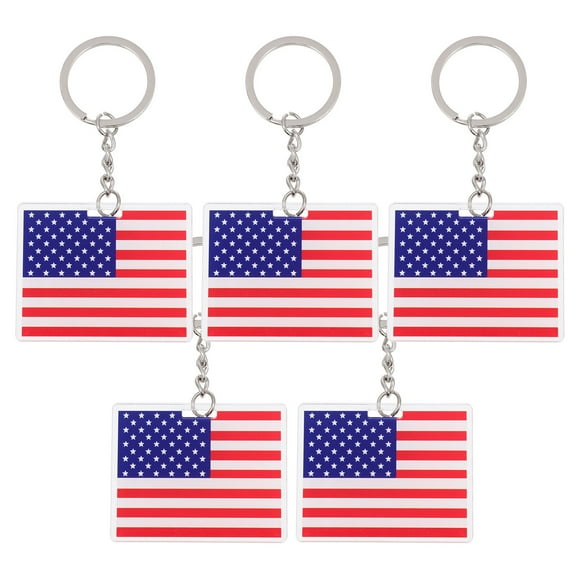 IDEANATEGRATE American Flag Keyring for Handbags 5Pack
