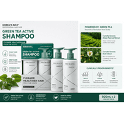 AMOS Professional Green Tea Active Shampoo 2-Pack 16.9 fl oz / 500mL – Scalp Care & Deep Cleansing Shampoo Made in Korea