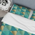 thumbnail image 4 of Designart 'Gold and Blue Dynamics I' Mid-Century Modern Duvet Cover Set, 4 of 4