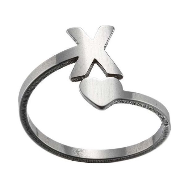 Moda 26 anillos de apertura de letras inglesas de acero inoxidable para niñas aman la joyería Retro