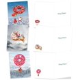 thumbnail image 3 of - 20 Santa Christmas Note Cards (10 Designs, 2 Each) - Bulk Holiday Notecard Assortment (4 x 5.12 Inch) - Donut Ho Ho Holes AM3489XSG-B2x10, 3 of 7