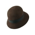 thumbnail image 4 of WITHMOONS Wool Felt Fedora Simple Classic Banded Bucket Hat GN61308 (BrownBand), 4 of 5
