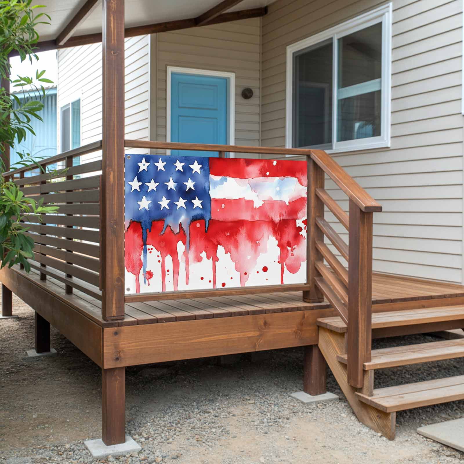 4th of July Flags for Outside 3x5 ft American Flag Outdoor Flags Double Sided Grommets House Banner Watercolor USA Flag Patio Yard Flag for Outdoor Party Porch Garden Independence Day Decor