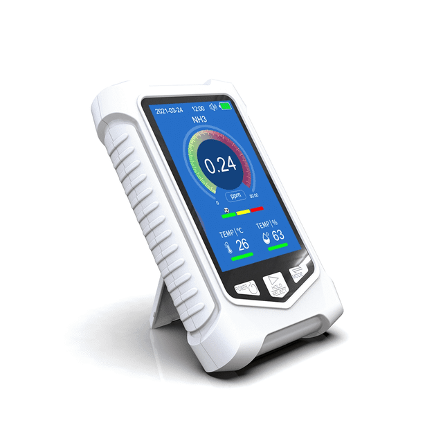Air Quality Monitor, Ammonia Test Meter 3.5 Inch LCD NH3 Concentration Tester Ammonia Detector Ammonia Alarm Device