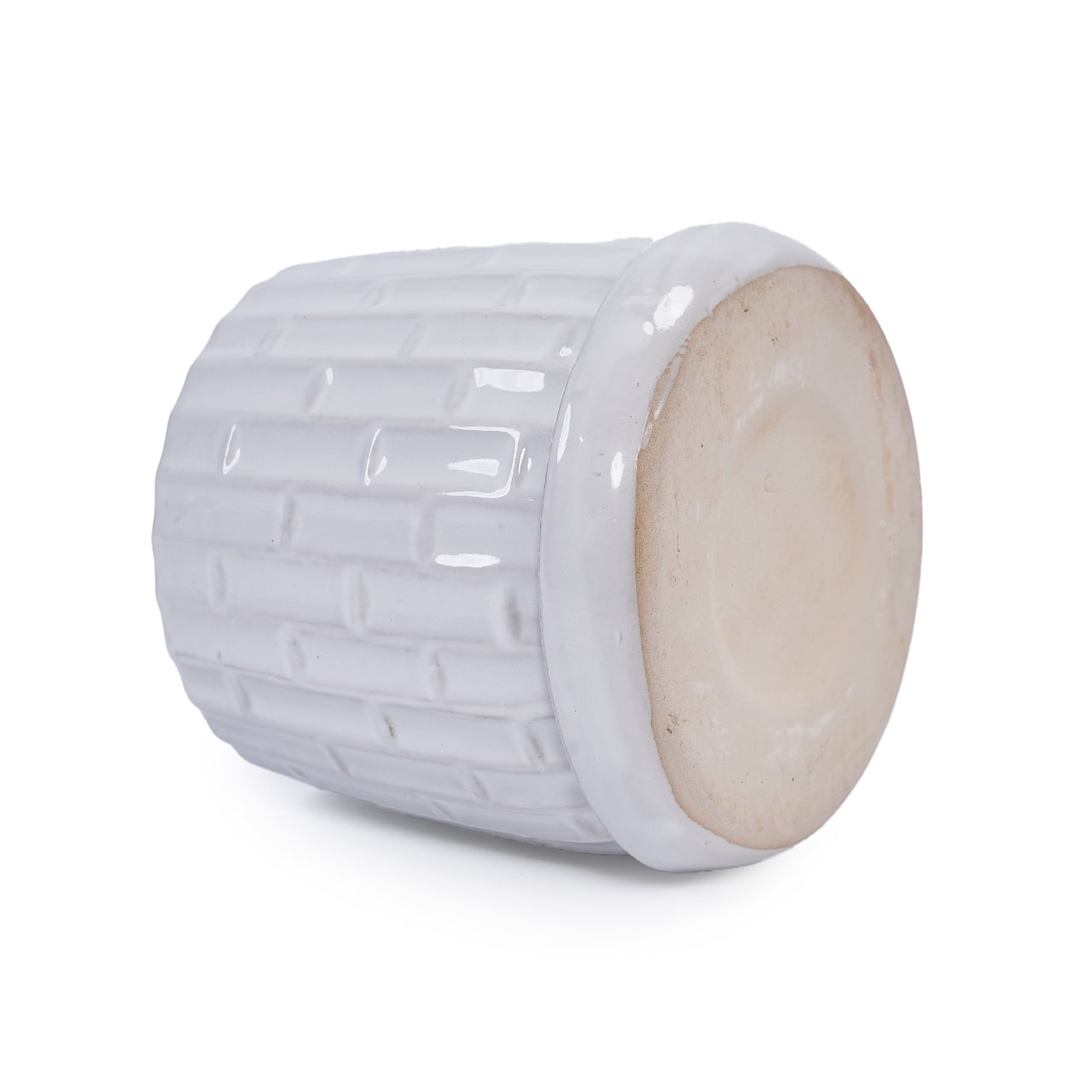 White Ceramic Planters 2-Pack with Drainage, 7" Modern Planters for Indoor Outdoor Use - All-Weather Garden Planters for Patio Windowsill Decor