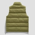 thumbnail image 4 of kakina CMSX Mens Fall Winter Cotton Puffer Vest Jacket,Fashion Casual Sleeveless Down Solid Color Stand Collar Waistcoat Jacket Outdoor Vest Puffer Coat with Pocket, 4 of 4