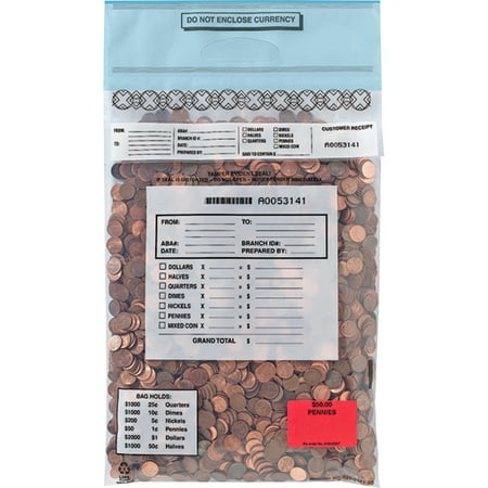 MMF Tamper Evident Coin Tote Bags, Clear, 100 / Box (Quantity)