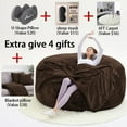 thumbnail image 3 of 6FT,Bean Bag Chairs for Adults，Bean Bag with Filler Included，Soft Memory Foam Chair，Living Room Bean Bag Chairs for Adults，Suitable for Reading Chairs in bedrooms and Dormitories (Russet（6FT）), 3 of 17