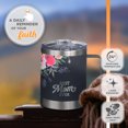 thumbnail image 4 of Christian Art Gifts Pink Floral Stainless Steel Camp Style Travel Mug for Women: Best Mom Ever, Double Wall Vacuum Insulated, Hot & Cold, BPA-free Lid, Durable Easy Hold Handle, Dark Navy Blue, 11 oz., 4 of 7