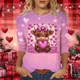 thumbnail image 1 of Xuyuer Valentine T Shirts Love Heart Printed Graphic Tee Tops Women's Casual 3/4 Sleeve T-Shirts Round Neck Cute Tunic Tops Basic Tees Blouses Business Work Tee Top Spring Shirts, 1 of 6