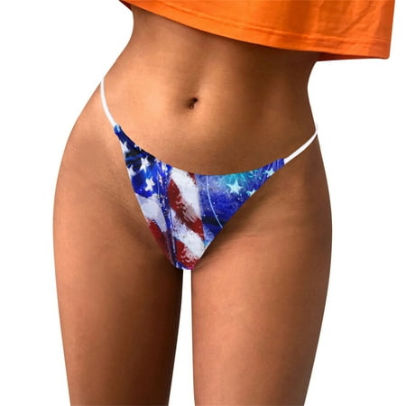 

Independence Day 3PC Women s Printed Breathable Underwear Thong Features: