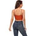 thumbnail image 5 of Sociala Crop Solid Tank Tops With Shelf Cup Camisole For Women, 5 of 5