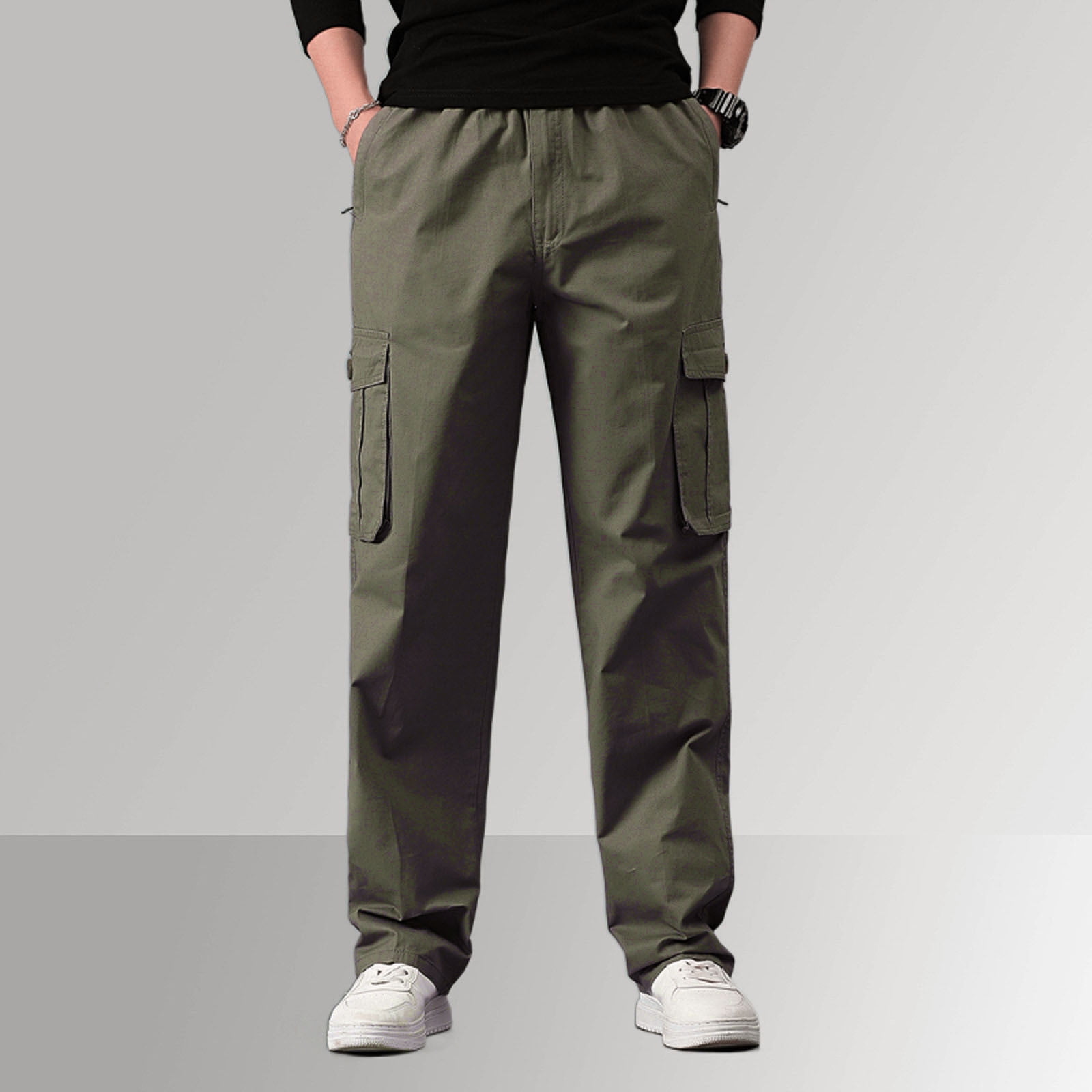 zuwimk Pants For Men,Men Scrubs Pant Workwear Drawstring