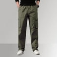 thumbnail image 3 of YOTMKGDO Cargo Pants for Men, Pantalones De Hombre, Mens Solid Loose Cotton Plus Size Pocket Lace Up Pants Overall Tactical Pants Men, Green 4XL, 3 of 9