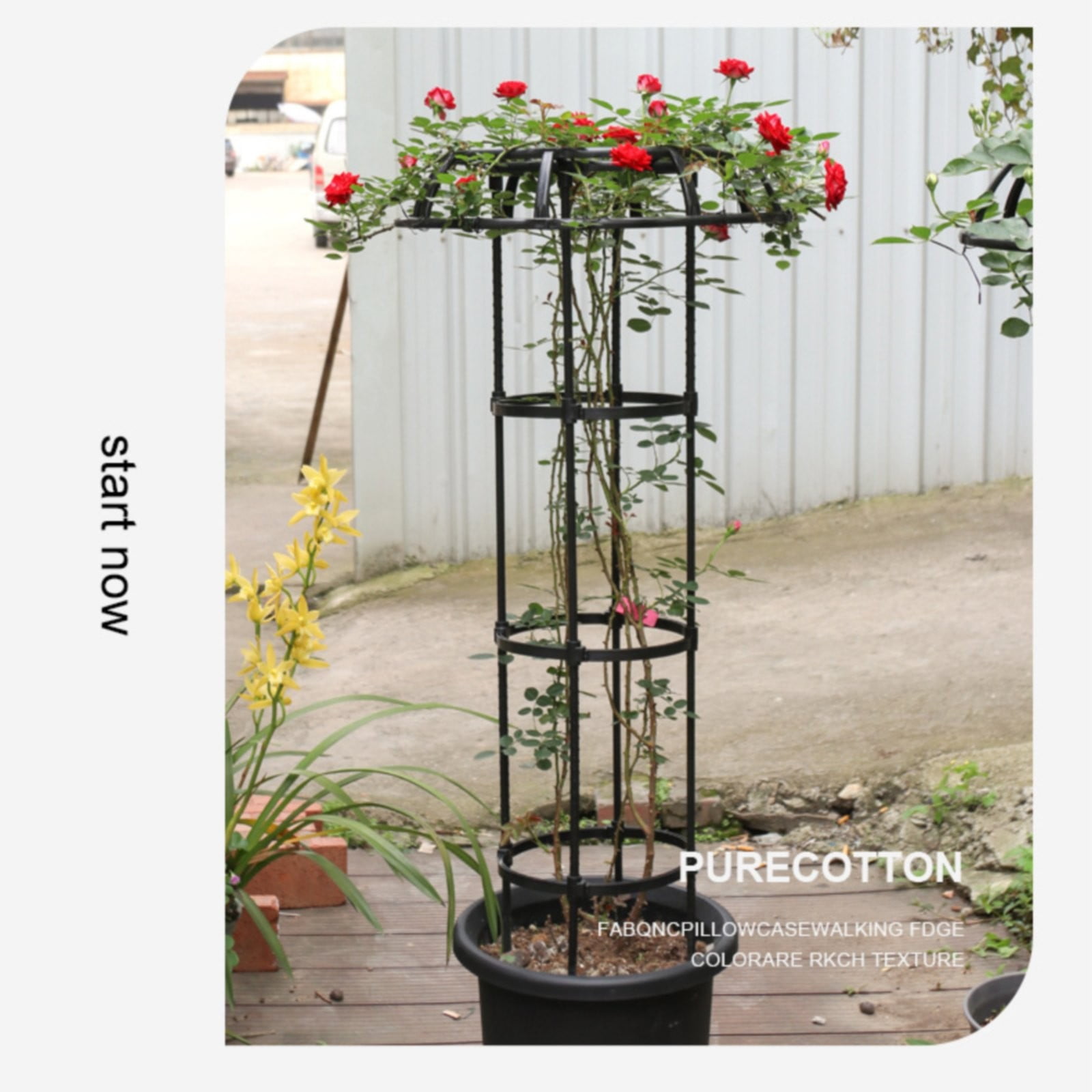 MOQIN Garden Trellis for Climbing Plants Outdoor, 2 in 1 Plant Cages & Supports for Vines Crop, Plant Trellis Support for Potted Plants Climbing Vine Rose Clematis Vegetable Trellis, 1 Pack